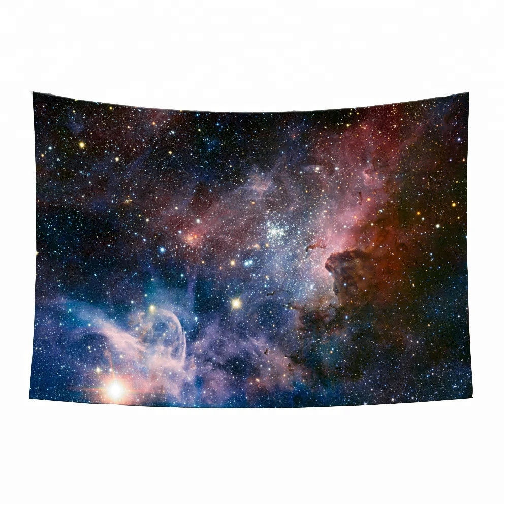Custom Size Pure Cotton Starry Sky landscape Decorative Printed Wall Hanging Tapestry