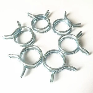 Custom Washing Machine Zinc Plated Steel Spring Load Type Squeeze Double Wire Formed Small Hose Clamp Without Screw For Hose