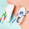 Customizable high quality 9mm width 50-200cm double layer shoe laces 8 colors flat shoelaces for sneakers
