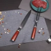 Customized 67 Layers Damascus Steel BBQ Tool Meat Slicing Carving Knife and Fork Set