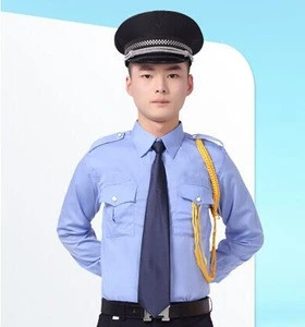 customized long sleeve blue shirt l hotel security guard uniforms