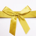 Customized Polyester Pre-made Satin Ribbon Bow with Elastic Loop for Gift Box