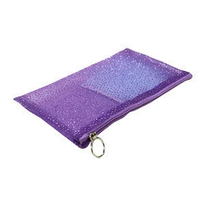 Customized portable travel nylon small mesh organza bag with zipper