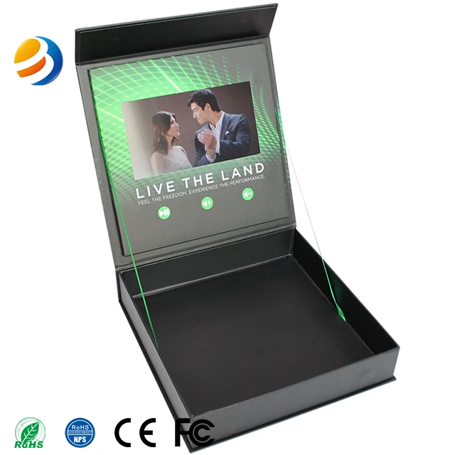 Customized Promotion HD 7inch Screen Video Brcohure Video Card LCD Screen Gift Box