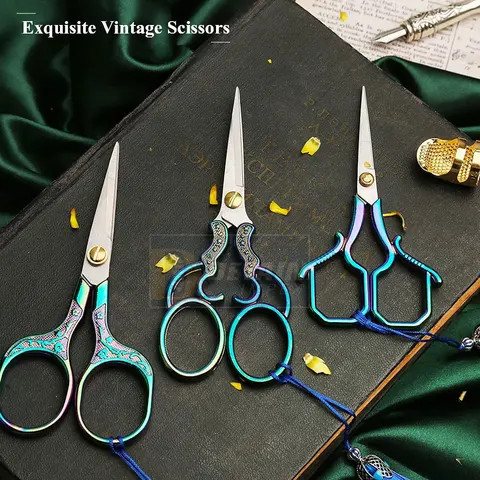 Customized Sewing Embroidery Scissors Fancy Handle Stainless Steel Embroidery Scissors For Threading Needlework