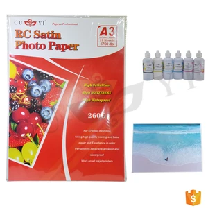 CUYI RC ROUGH SATIN PHOTO PAPER 260 GSM A3 GLOSSY PHOTO PAPER FOR SALE