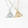 Deathly Hallows Triangle Rotatable Pendant Character Harry Movie Potter Jewelry Necklace