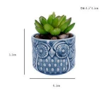 Desktop Balcony Bonsai Pot Pottery Mini Ceramic Flower Pot With Bamboo Tray