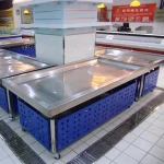 Dingfeng customized supermarket or grocery store shop stainless steel frozen octopus display table ice case