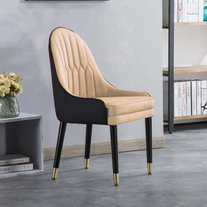 Dining Chair Backrest Modern Casual Chair Simple Easy Iron Leg Leather Negotiation Chair
