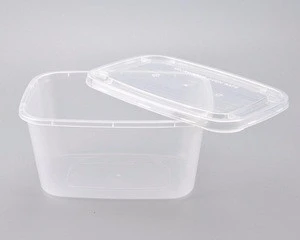 Disposable Plastic Microwave Rectangle Food Container or Lunch Box for Take Away