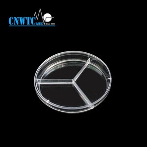 Disposable Plastic Petri Dish 90x15mm Sterilized With 3 Sections