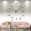 DIY Large Wall Clock 3D Acrylic Sticker Big Size Home Office Decor 3D Wall Clock