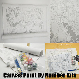 DIY Painting by Numbers Canvas Acrylic Oil Painting, Lakeside Boat DIY Paint by Numbers Kits For Adults