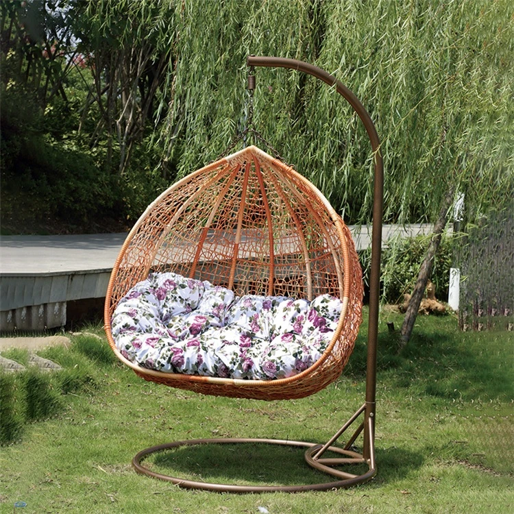 Double Seat  Hanging Egg  Swing Chair Outdoor Balcony Basket Rattan Chair Water Drop Swing Cradle Chair