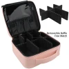 Dropshipping Relavel New Arrived Pink Portable Waterproof Train Brush Holder Organizer Adjustable Dividers Cosmetic Beauty Travel Makeup Case