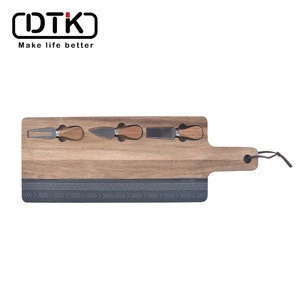 DTK Newly Designed Series Indian Series Product Kitchenware Acacia slate Cheese cutting set