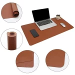 Easy Clean Double Sided Soft Roll Up Faux Leather Computer Desk Mat Pad