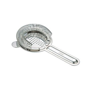 Easy-to-handle stainless steel cocktail strainer bar with colander