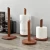 Import Ebony vertical kitchen table roll paper holder Paper towel holder Perforation-free wooden storage rack from China