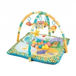 Eco-Friendly 2 In 1 Baby Activity Gym Soft Sleeping PlayMat Baby Indoor Play Mats Hanging Toys Ball Pit And 30 Pcs Ocean Balls