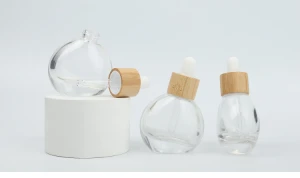Eco Friendly 30ml Bamboo Cover Glass Dropper Bottle Cosmetic Pipette Essential Oil Empty Packaging Container