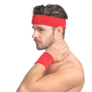 Elastic Latex Cotton Hand Sweatband Headband Yoga Running Fitness Hairbands Wristband for Soccer