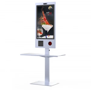 Electronic Touch Screen Self Service Qr Code Scanner Payment Kiosk on Restaurant