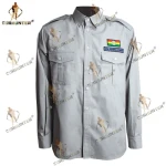 Ethiopia Security Shirt Long Sleeve Pure Color Tactical Shirt