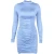 Import Europe US hot selling 2021 new womens pure color sexy round collar slim long-sleeved dress from China