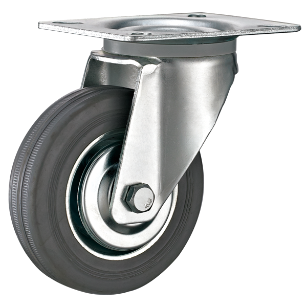 Buy European Industrial Swivel Threaded Stem Caster With Grey Rubber ...