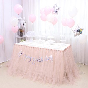 Event and Party Supplies Tulle Tutu Table Skirt Cheap China Factory Price
