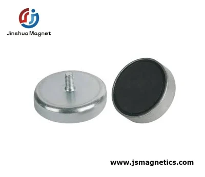 External Thread Ferrite Holding Pot Magnets Pot Magnets with Male Thread Ceramic Mounting Magnets with Outside Threaded Stem External Screw Thread