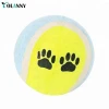 factory direct colored foot print dog chew toy pet tennis ball