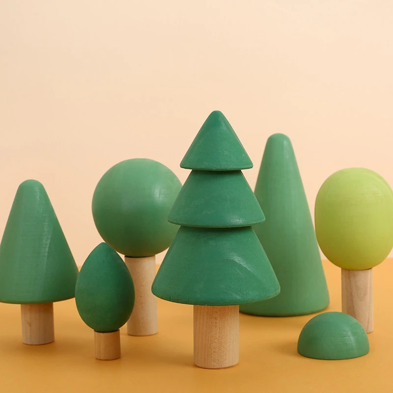 Factory direct sale kids toys wooden trees forest education toys games wholesale boys girls montessori toys cheap customization