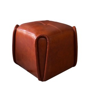 Factory Direct Sales Good Quality Leather Stool Ottoman  Living Room Furniture