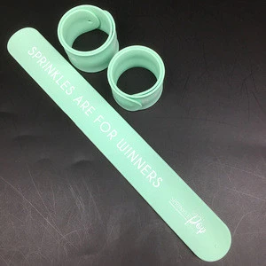 Factory Direct Supply Silicone Slap Snap Band For Kids slap band, Eco-friendly Material Top Quality Logo Printed Slap wrist band