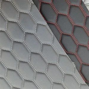 Factory Embroidery stitching leather Embroidery Quilted Diamond Stitching Leather 6.0MM polyurethane Foam For Car Seat Cover