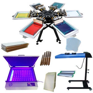Factory inventory wholesale t shirt full hands screen printing machine with kits