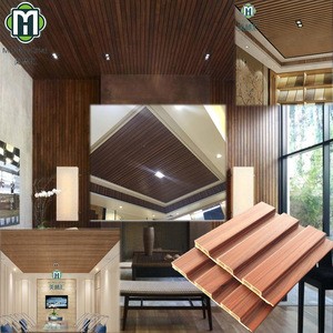 Factory price eco friendly WPC wood ceiling designs panel fireproof t and g teak suspended pvc interlock ceiling tiles panels