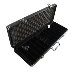 Factory top grade acrylic aluminum 500 poker chip case for gaming set