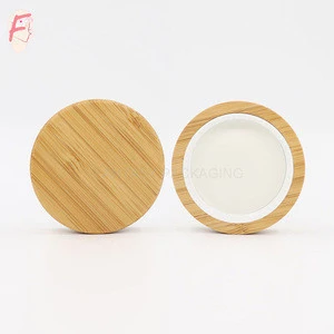 factory wholesale real bamboo wooden screw lids for glass cream jars plastic cosmetic jars closure