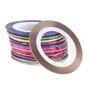Fashion Acrylic Mixed Color Nail Art Decoration Sticker Striping Tape Paste