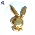 Fashion Brushed Matt Gold 3D Raised Logo Metal Pin Badges With Box
