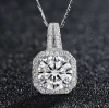 Fashion jewelry 925  silver AAA CZ diamond pendant necklace