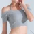 Import Fashion Knitted Ribbon bare shoulder Yoga Clothes Women Sports Short sleeved Dance Clothes from China