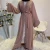 Import Fashion Long Sleeve Plus Size Womens abaya muslim dresses long moslem islamic clothing Front Printing Woman Casual Robe from China