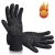 Import FBA Custom Logo Black Aramid Barbeque Oven Mitts OEM  For Kitchen Cooking 932F Extreme Heat Resistant BBQ Grill Gloves from China