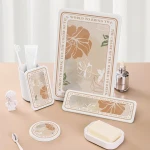 Feepop Eco-Friendly Diatomite Soap Dish Dry Sink Organizer & Car Cup Holder Self-Absorbent Soap Tray Mats & Pads