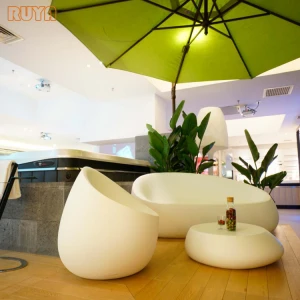 Fiberglass Modern Outdoor Furniture STONE Collection Design Sofa Club Lounge Chair Coffee Table